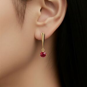 14k Plated Drop Earrings In Red, Green, Black & White